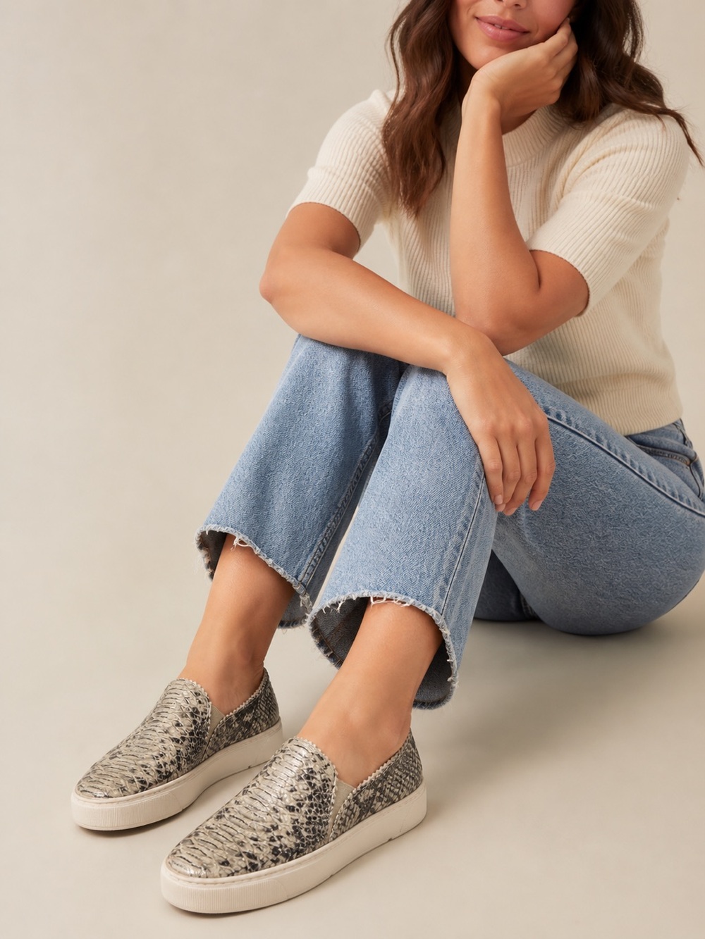 Stuart Weitzman Nuggets Snake Print Slip-On Sneakers Snakeskin Flats. Size 6